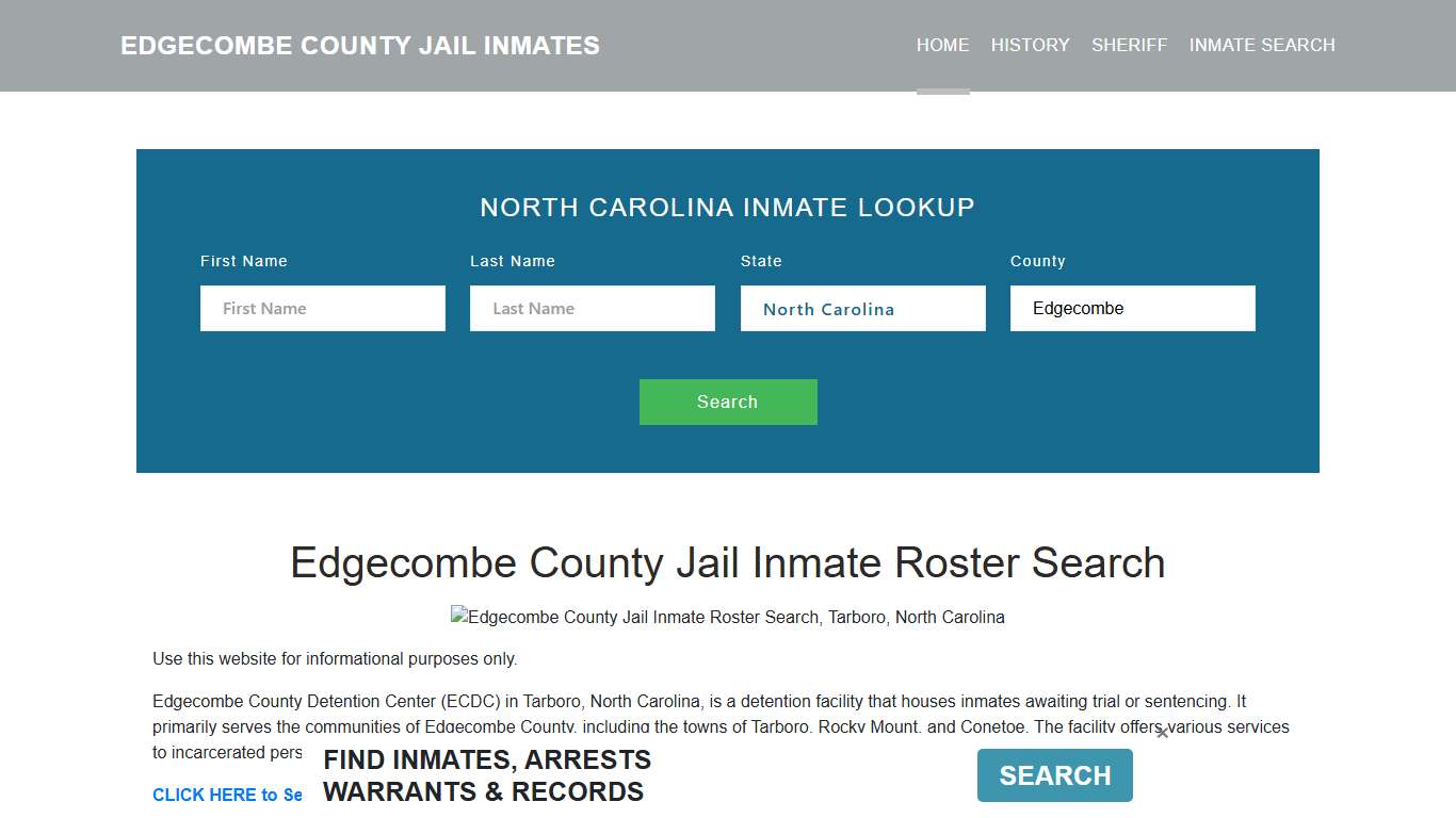 Edgecombe County Jail Inmate Roster Lookup, Tarboro, NC